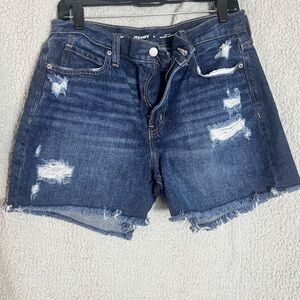 Old Navy High-Rise Slouchy Straight Distressed Denim Shorts